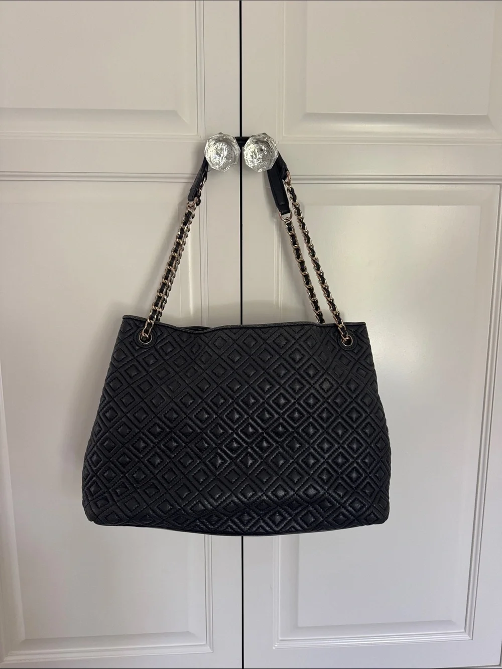 Tory Burch Black Quilted Chain-Handle Shoulder Bag